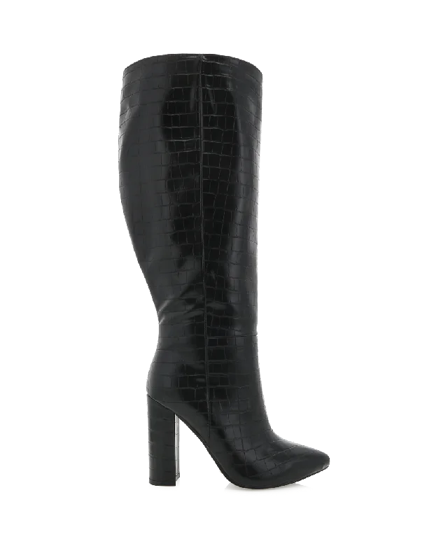 Boots for casual dusk strolls -MILLA CURVE - BLACK CROC