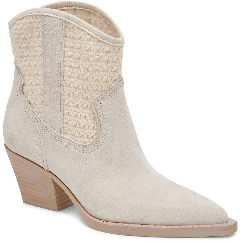 Boots with anti-slip sole linings -Dolce Vita Womens Rori Suede Block Heel Cowboy, Western Boots