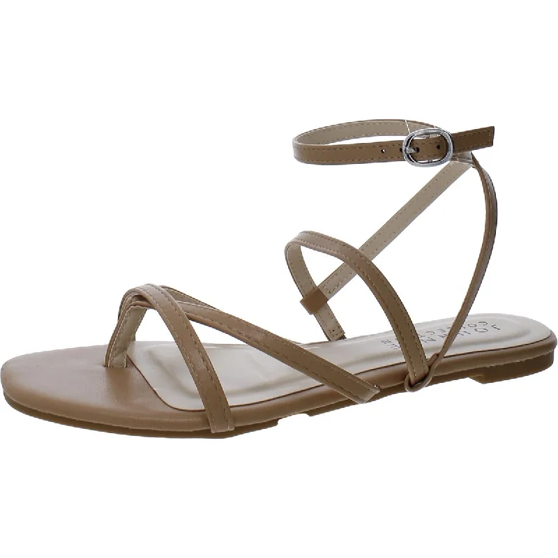 Sandals with dense sole fill -Journee Collection Womens Faux Leather Thong Strappy Sandals