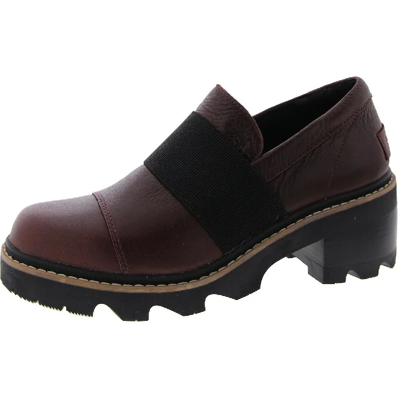 Loafers with firm heel linings -Sorel Womens JOAN NOW Leather Round toe Loafers