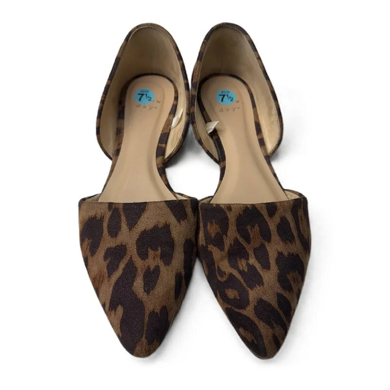 Lightweight flats for travel -Shoes Flats By A New Day In Animal Print, Size: 7.5