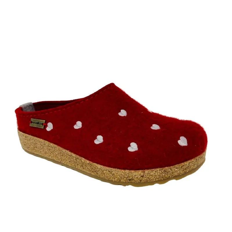 Slippers for long hours -Women's Cuoricini Clogs In Red