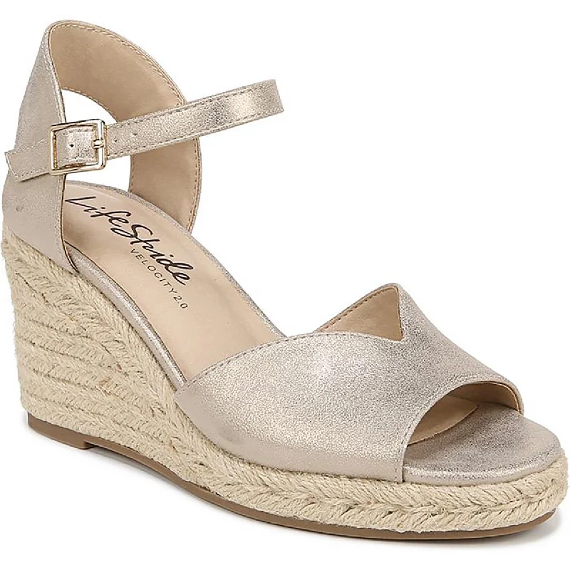 Sandals with neat strap piles -LifeStride Womens Tess Wedge Sandals