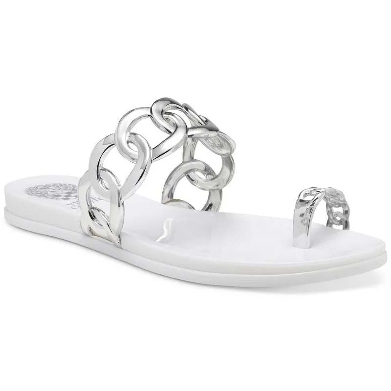 Sandals with water-tight strap beds -Vince Camuto Womens Emagenta Chain Toe Loop Jelly Sandals