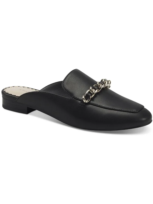 Slippers with comfy linings -karip Womens Faux Leather Chain Mules