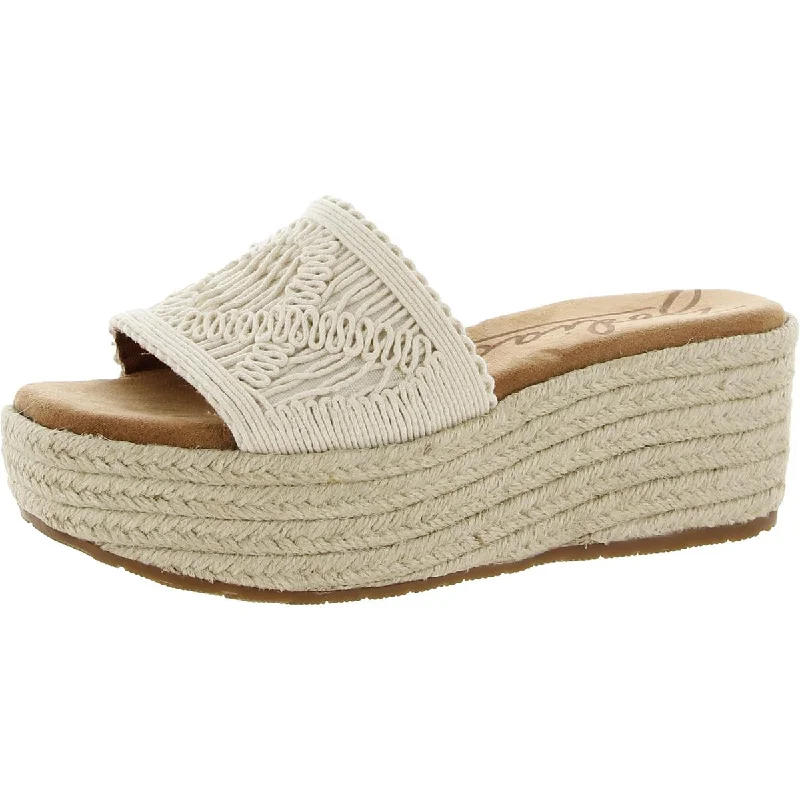 Sandals with shore vibes -Zodiac Womens June Crochet Peep-Toe Slip On Platform Sandals