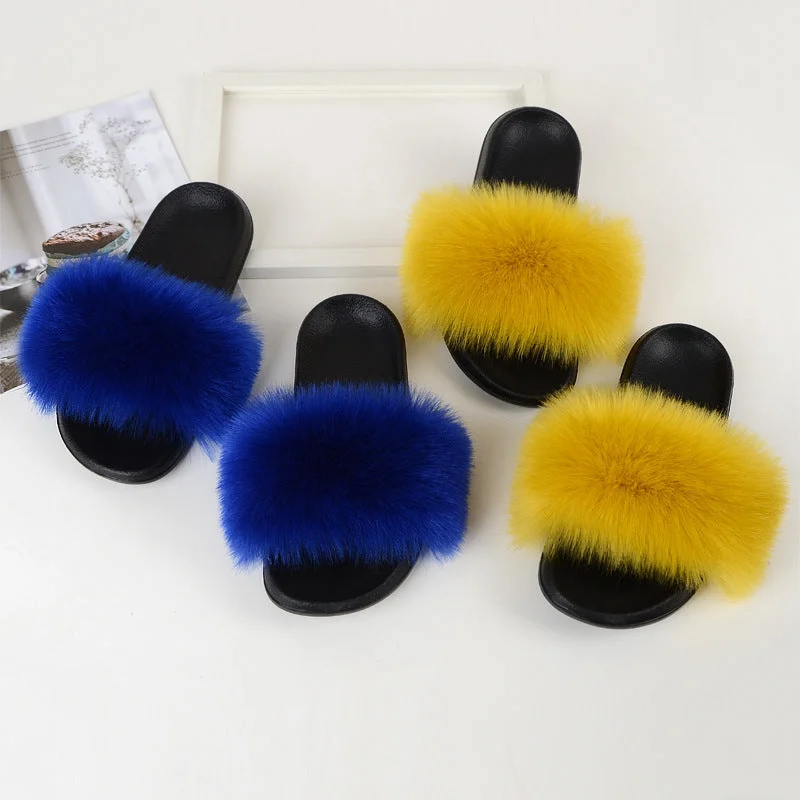 Slippers with solid support -A5598 New Design Comfortable Indoor Outdoor Ladies Shoes Fur Women Slipper Reday To Ship