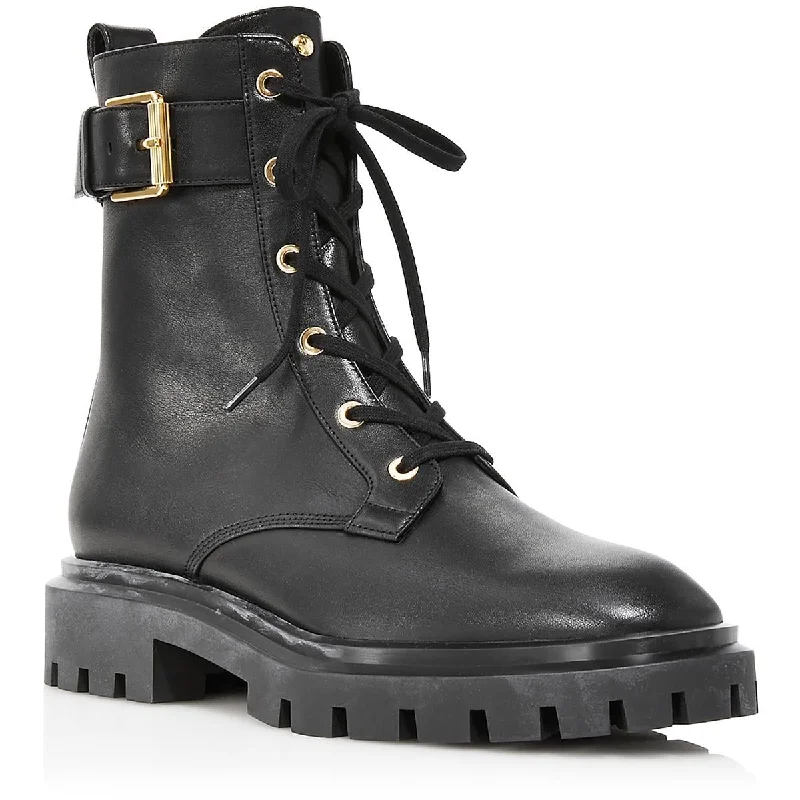 Boots with wispy sole fabrics -Stuart Weitzman Womens Ultra  Pull On Faux Leather Combat & Lace-up Boots