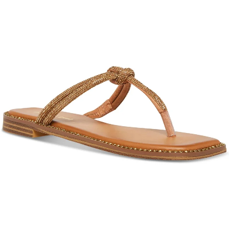 Sandals with cozy shore repose -Madden Girl Womens Holis Embellished Thong T-Strap Sandals