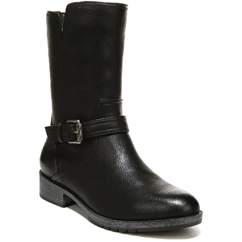 Boots for casual rainy meetups -Naturalizer Womens Gloriah Faux Leather Block Heel Mid-Calf Boots