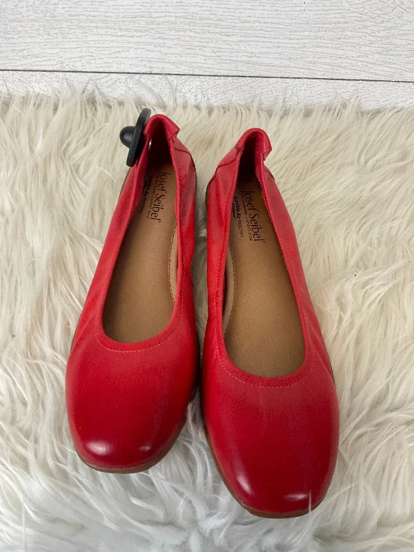 Flats with puffy heels -Shoes Flats By Josef Seibel In Red, Size: 7.5