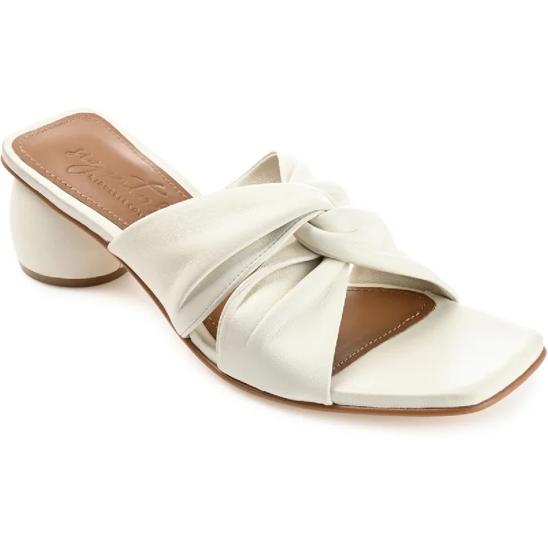 Sandals with cozy strap piles -Journee Signature Womens Charlize Leather Slide Sandals