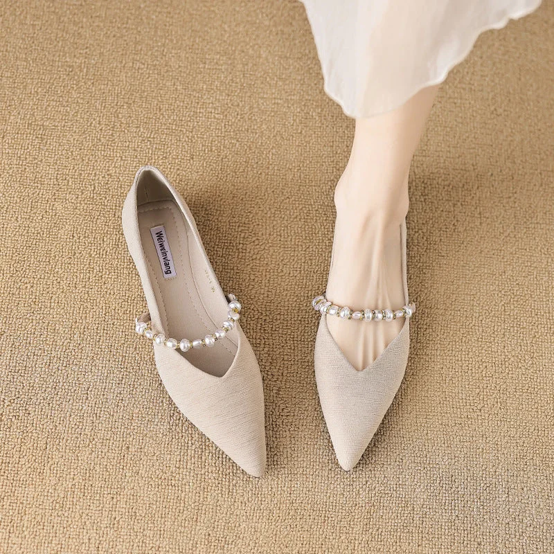 Classy flats for dinner dates -Women Casual Fashion Pointed Toe Flats