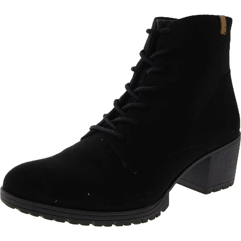 Boots for indoor dusk vibes -Dr. Scholl's Shoes Womens Laurence Faux Suede Ankle Lace-Up Boot