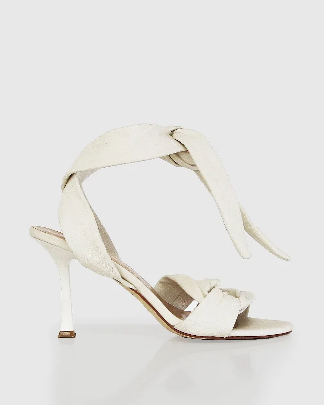 High heels for rapid chic -Bad Liar Leather Tie Heeled Sandal