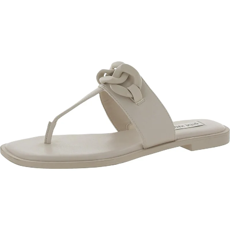 Roomy sandals for wide feet -Steve Madden Womens Faux Leather Thong Sandals