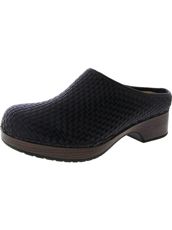 Slippers for home lovers -Soleia Womens Faux Leather Woven Clogs