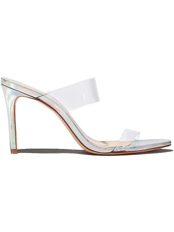 Non-skid high heels for safety -Ariella Womens Vinyl Iridescent Slide