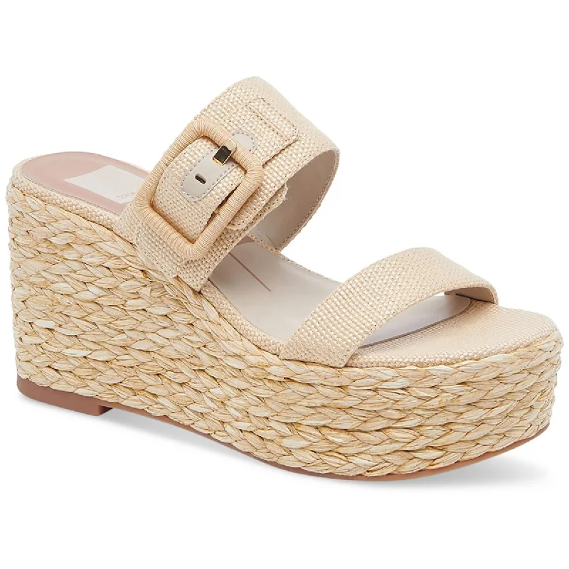 Slip-on sandals with idle shores -Dolce Vita Womens Thorin Buckle Platform Wedge Sandals