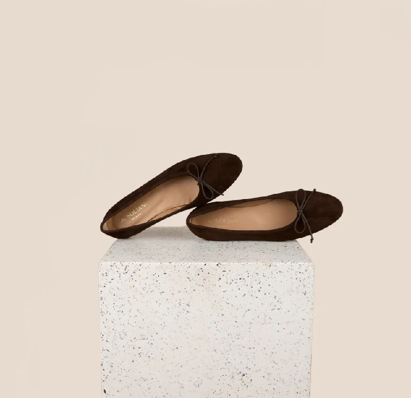 Flats for clean style -Como - Chocolate Suede