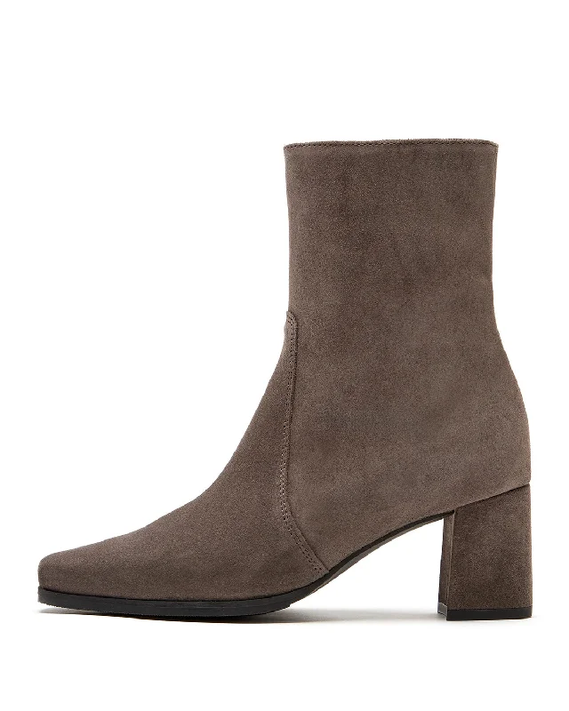 Boots with firm wet-weather grip -Faye Snip Toe Bootie | Cement