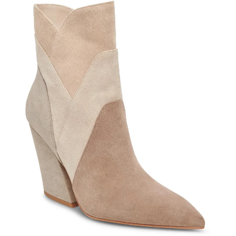 Boots with solid heel layers -Dolce Vita Womens Neena Suede Pointed Toe Cowboy, Western Boots