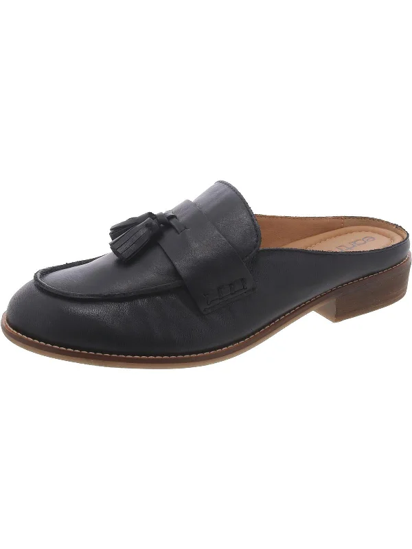 Customizable slippers online -Womens Faux Leather Tassel Mules