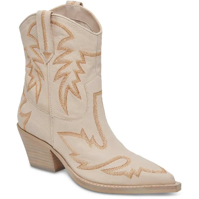 Boots for women with toe soothing -Dolce Vita Womens Runa Nubuck Block Heel Cowboy, Western Boots