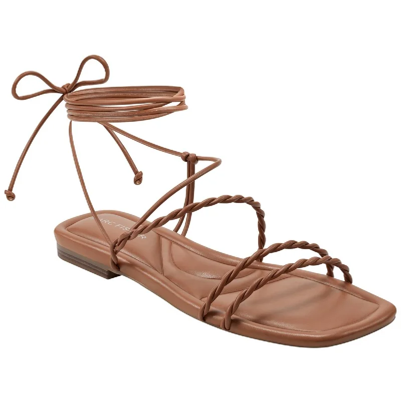 Sandals with gentle strap pads -Marc Fisher Womens Faux Leather Square Toe Gladiator Sandals