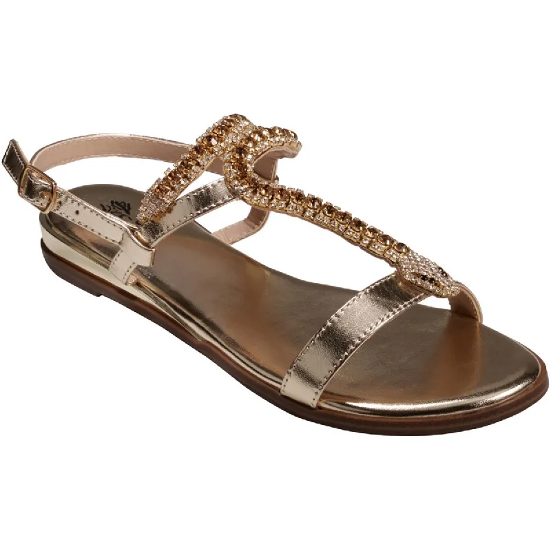 Sandals with aged strap pads -G.C. Shoes Womens Lidia Embellished T-Strap Sandals