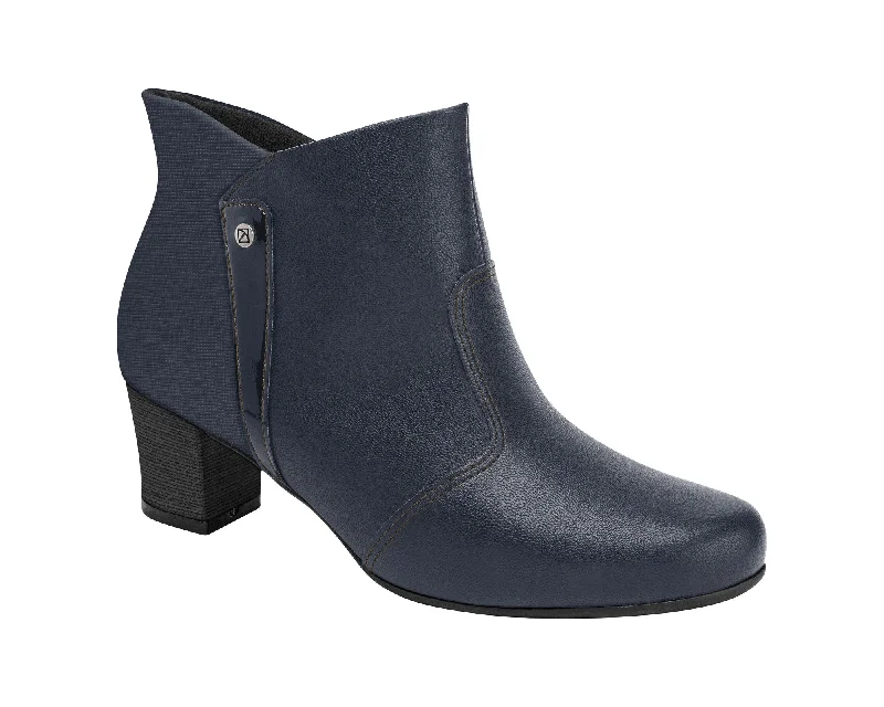 Boots for casual dusk vibes -Ref: 110168-025 Piccadilly Ankle Boot Navy Mid-Heel Boots: Crafted in Brazil with Smart Fit and Callus-Free Comfort