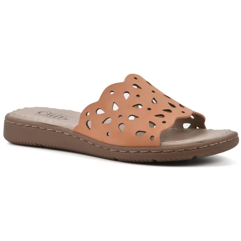 Sandals with gentle sole treads -Cliffs by White Mountain Womens Squad Nubuck Slide Sandals