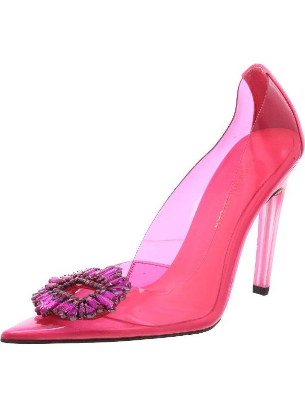 High heels for formal evenings -Womens Vinyl Embellished Pumps