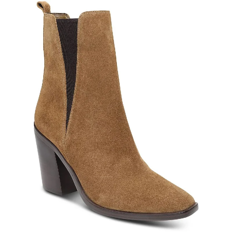 Boots for casual rainy dinners -Marc Fisher LTD Womens KRISTIE Leather Block Heel Mid-Calf Boots