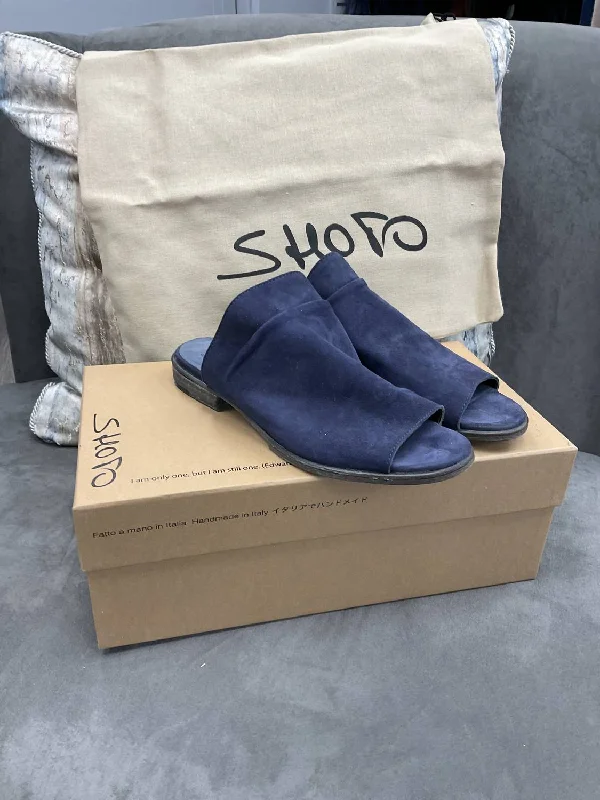 Slippers for house guests -Suede Navy Slides