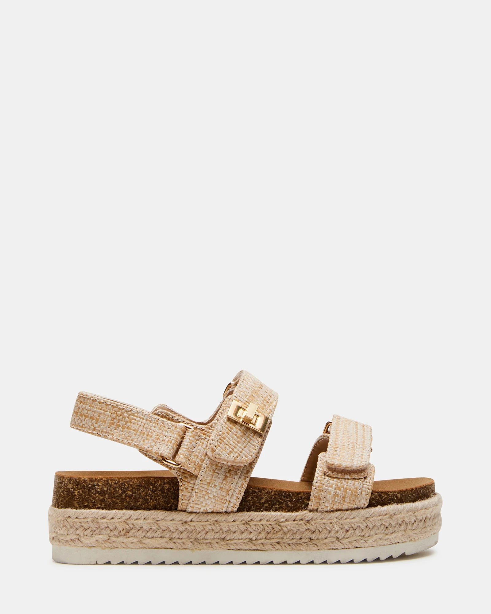 Women’s sandals with braid straps -Raffia J-BigMona Sandals