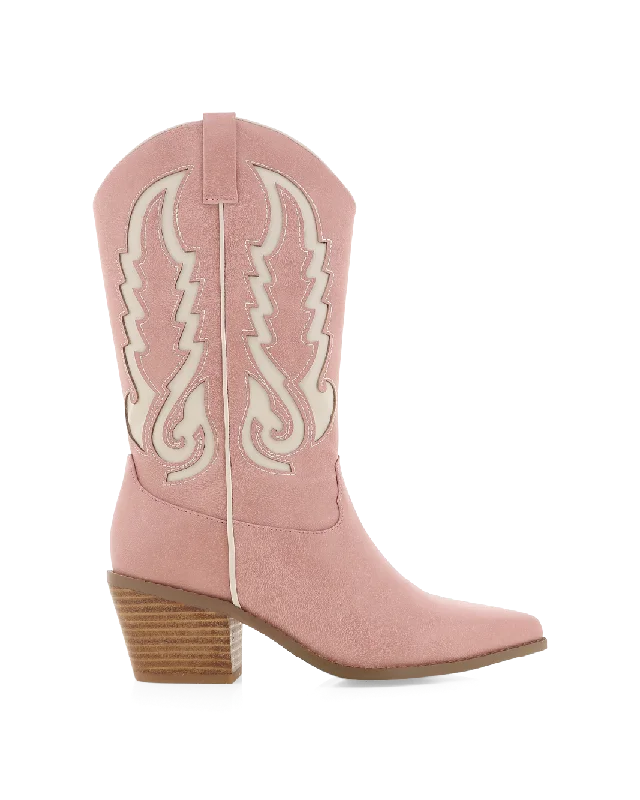 Boots with cozy sole fabrics -NORVA  - PINK IVORY