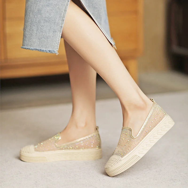 Unique flats with craft touch -Women Summer Mesh Casual Flats Shoes