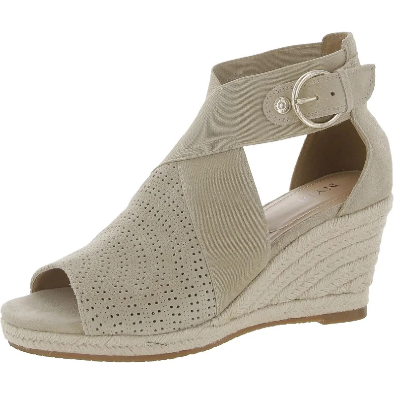 Sandals for shore tinkering -NYDJ Womens Charisma Suede Peep-Toe Wedge Sandals