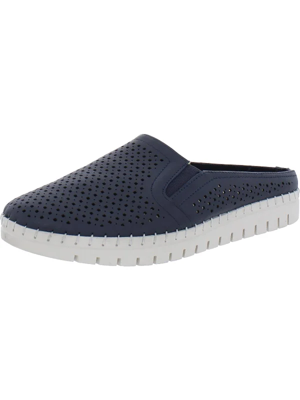 Slippers with adaptive midsoles -Refresh Womens Leather Perforated Mules