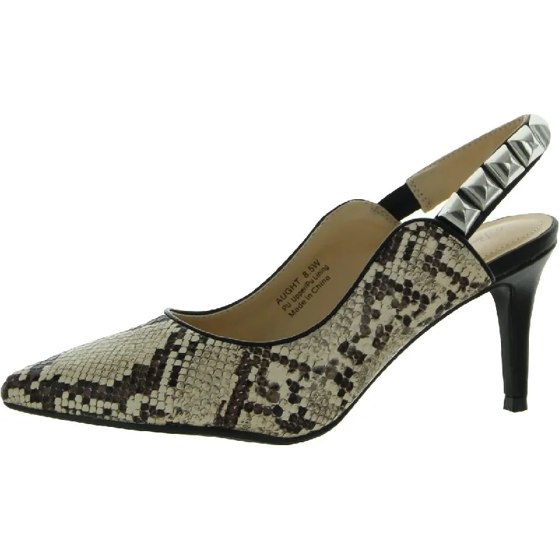 High heels with modern looks -Aught Womens Ankle Strap Animal Print Slingback Heels