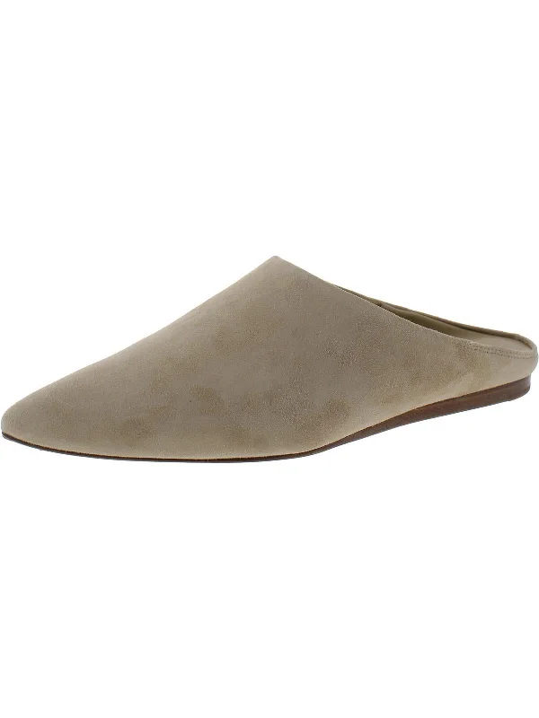 Slippers with plush insides -Cay Womens Suede Pointed Toe Mules