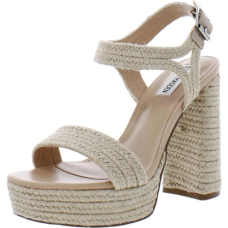 Sandals with odd strap beds -Steve Madden Womens Lombardo Woven Open Toe Platform Sandals