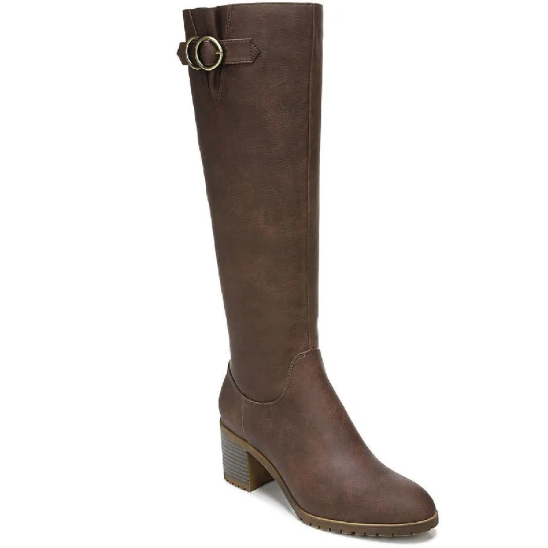 Boots with sleek sole accents -LifeStride Womens Morrison Leather Buckle Knee-High Boots