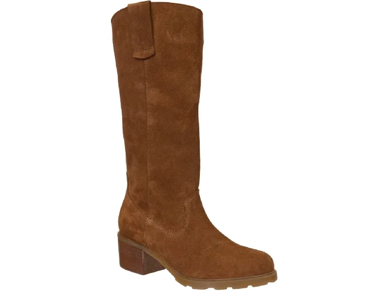 Boots with soft shimmer edges -OTBT: TALLOW in CAMEL Heeled Mid Shaft Boots