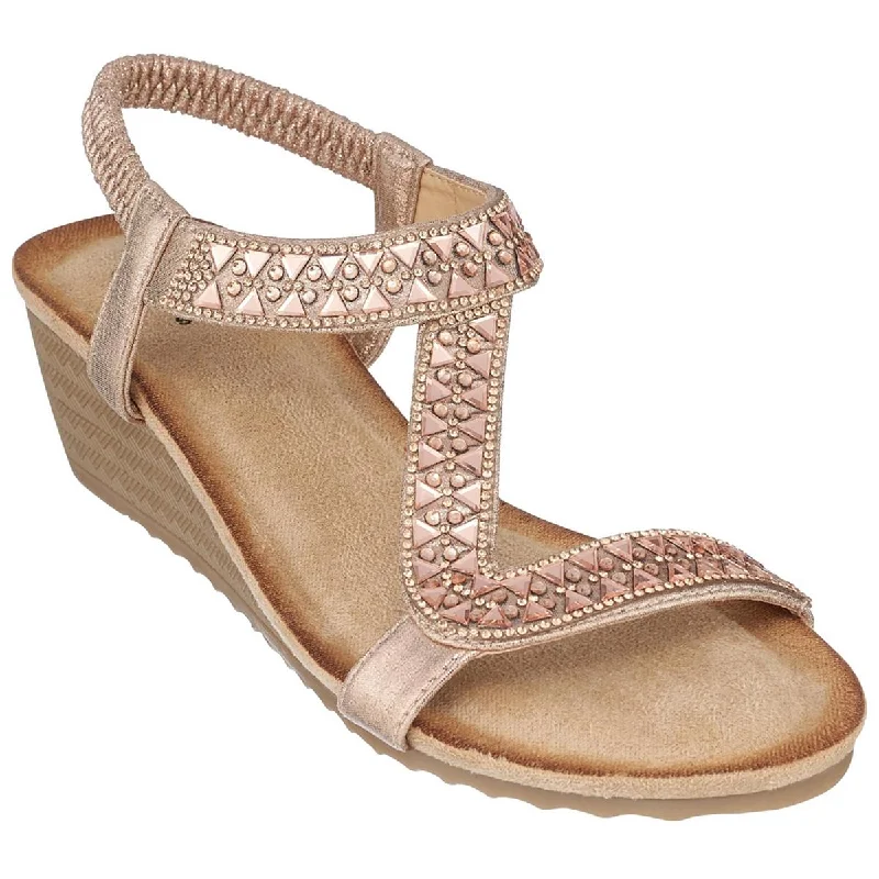 Sandals with green shore hush -G.C. Shoes Womens Dua Embellished Almond Toe Wedge Sandals