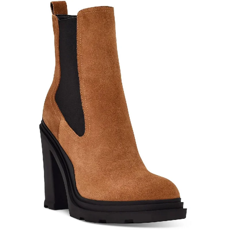 Boots with sturdy sole linings -Marc Fisher LTD Womens Ramio  Pull On Leather Chelsea Boots