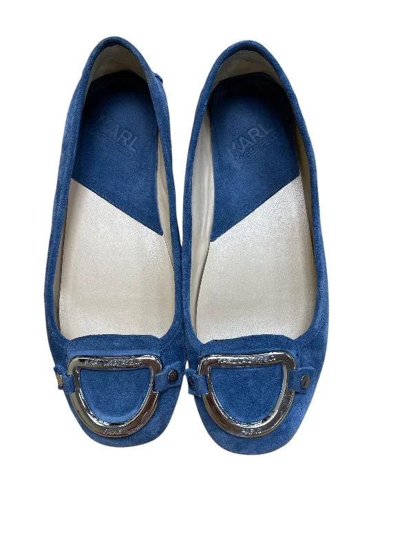 Timeless flats with gold details -Shoes Flats By Karl Lagerfeld In Blue, Size: 7.5