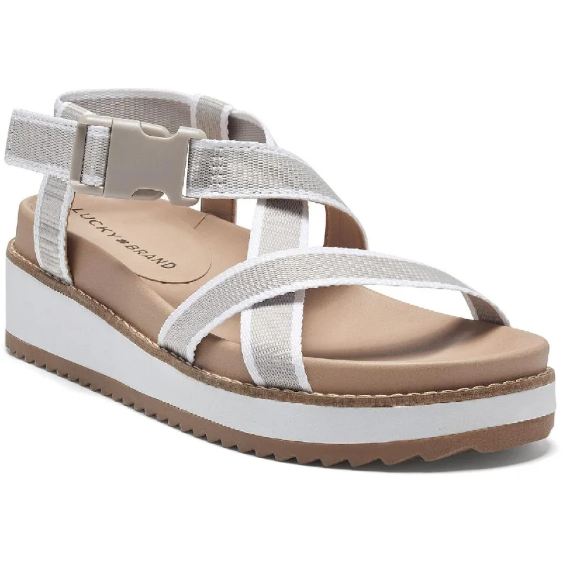 Sandals with shore talks -Lucky Brand Womens Imbae Peep Toe Casual Slingback Sandals