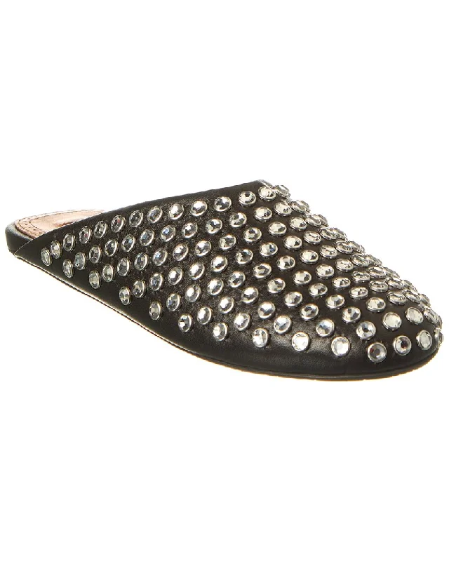 Slippers for cold days -ALAIA Studded Leather Mule